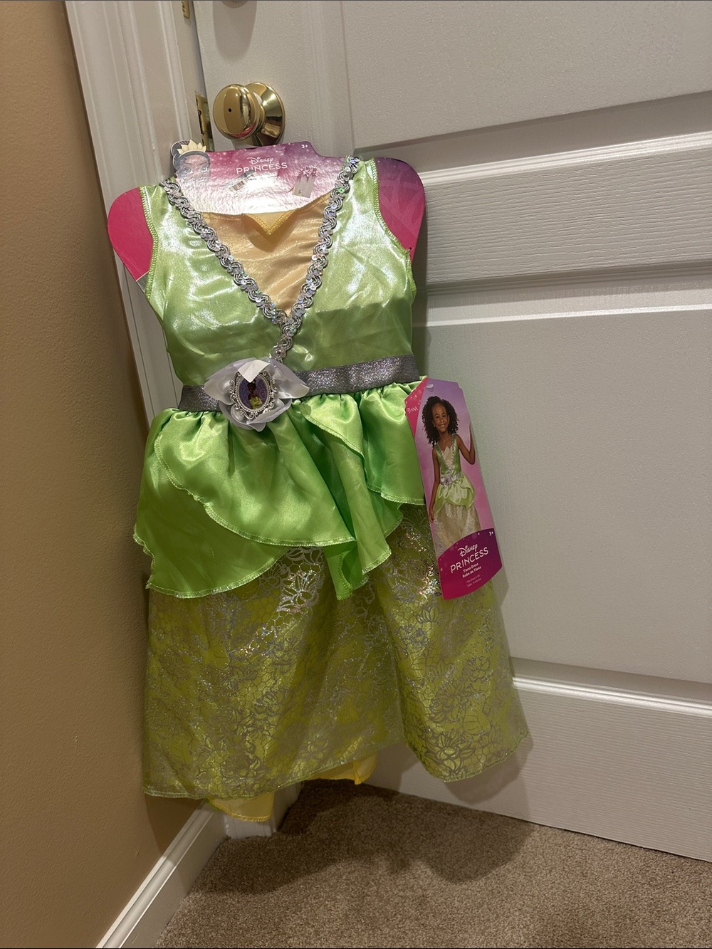 Disney Lime Green Princess Dress with Silver Accents
